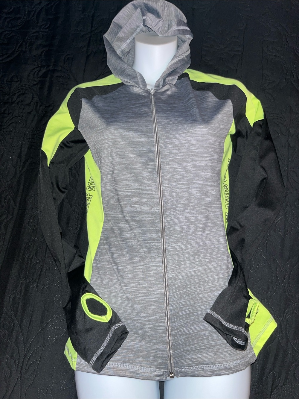Insight Gray Heather Jacket with Neon Yellow Accents